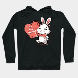 Adorable I Am Her Bunny Heartfelt Love Design Hoodie